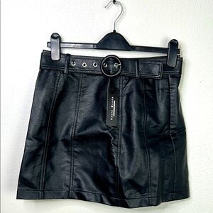 Black Leather Mini Skirt